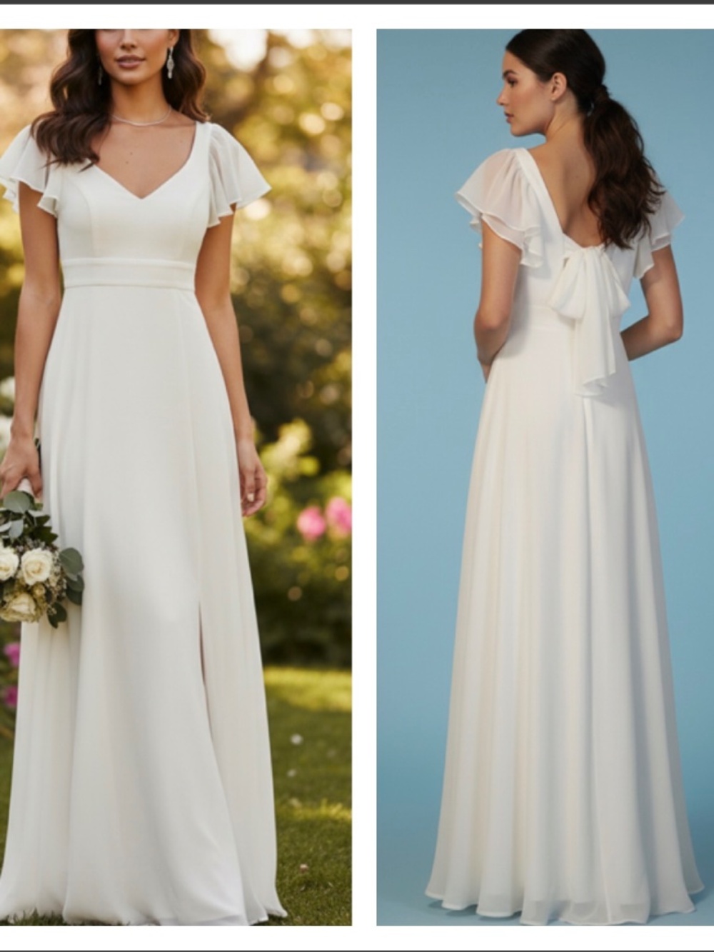 Lulus Simply Delightful white tie back gown sm
